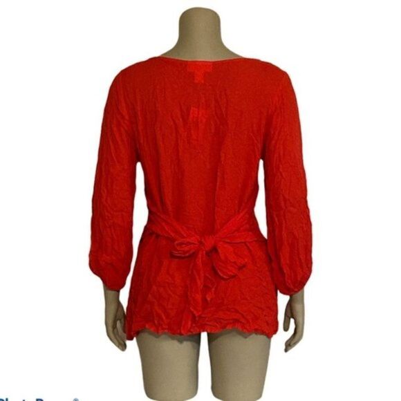 Motherhood Maternity Red Lightweight Long Sleeved Shirt Top Rayon Large NWT - Picture 2 of 5